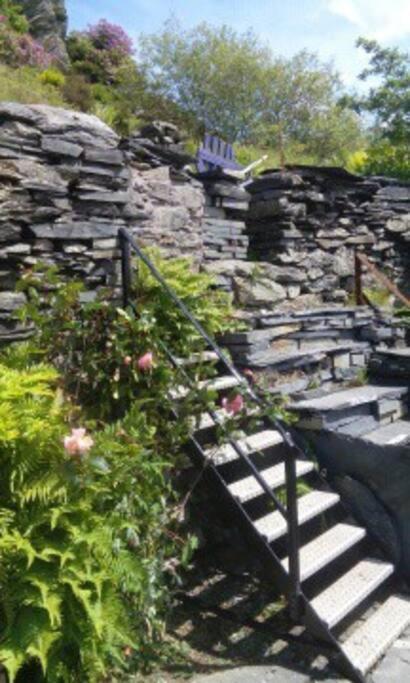 Cosy Terrace Cottage Built Into The Mountain Side. 布莱奈费斯蒂尼奥格 外观 照片